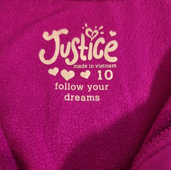 Justice zip front lined mock neck pul over with thumb holes - Picture 5 of 16